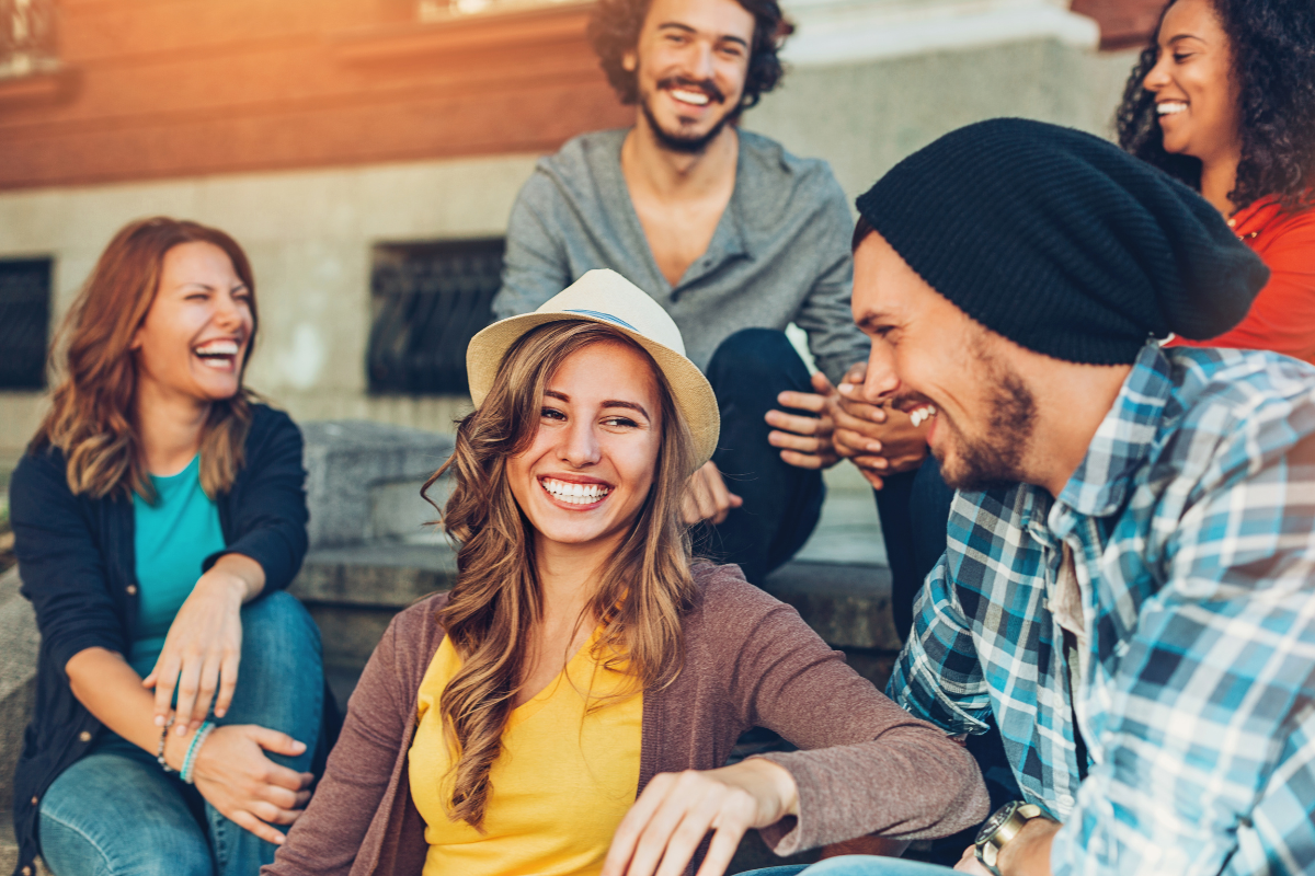 group of people hanging out