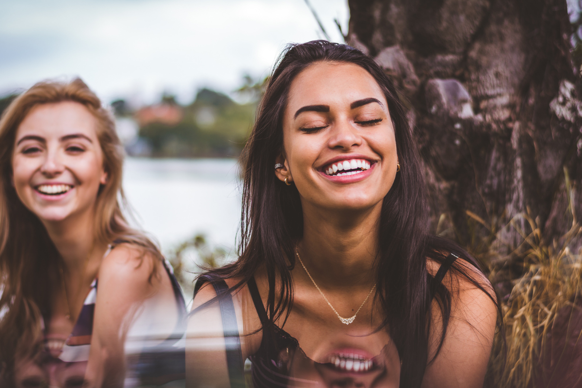 woman smiling with friends